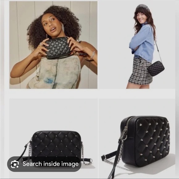 Rebecca Minkoff quilted studded vegan leather crossbody shoulder bag Brand New - Picture 2 of 10